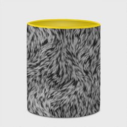 Кружка 3D Густой серый мех, цвет: 3D-белый + желтый — фото 2