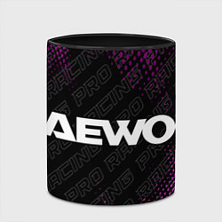 Кружка 3D Daewoo pro racing: надпись и символ, цвет: 3D-белый + черный — фото 2