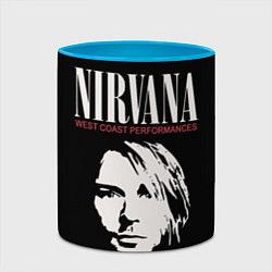 Кружка 3D Nirvana - Kurt Cobain, цвет: 3D-белый + небесно-голубой — фото 2