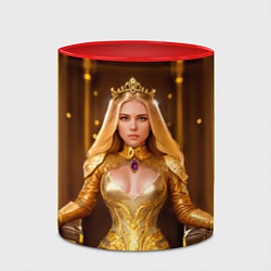 Кружка 3D Девушка королева на троне, цвет: 3D-белый + красный — фото 2