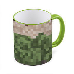 Кружка 3D Пиксельная текстура, цвет: 3D-светло-зеленый кант