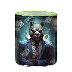 Кружка 3D Payday 3 bear, цвет: 3D-светло-зеленый кант — фото 2