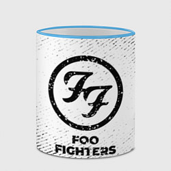 Кружка 3D Foo Fighters с потертостями на светлом фоне, цвет: 3D-небесно-голубой кант — фото 2