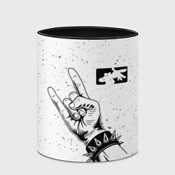 Кружка 3D Limp Bizkit и рок символ, цвет: 3D-белый + черный — фото 2