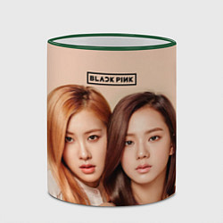 Кружка 3D Blackpink Jisoo and Rose, цвет: 3D-зеленый кант — фото 2