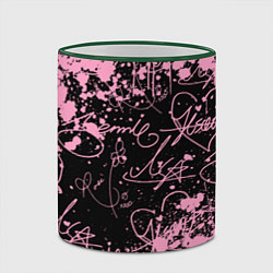 Кружка 3D Блэкпинк - автографы, цвет: 3D-зеленый кант — фото 2