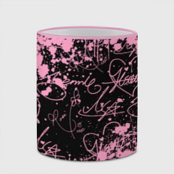 Кружка 3D Блэкпинк - автографы, цвет: 3D-розовый кант — фото 2