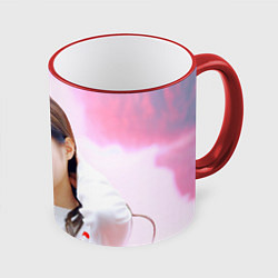 Кружка 3D Jennie solo, цвет: 3D-красный кант