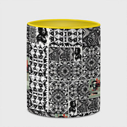 Кружка 3D Орнамент древних цивилизаций, цвет: 3D-белый + желтый — фото 2