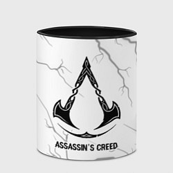 Кружка 3D Assassins Creed glitch на светлом фоне, цвет: 3D-белый + черный — фото 2