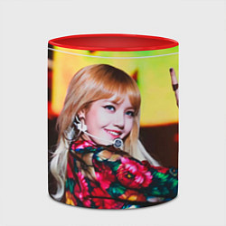 Кружка 3D Lisa Blackpink, цвет: 3D-белый + красный — фото 2