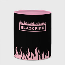 Кружка 3D Blackpink - flames, цвет: 3D-белый + розовый — фото 2