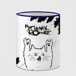 Кружка 3D My Chemical Romance рок кот на светлом фоне, цвет: 3D-синий кант — фото 2