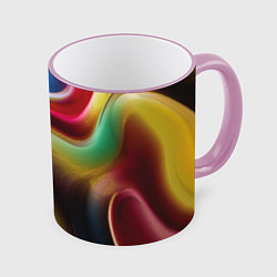 Кружка 3D Rainbow waves, цвет: 3D-розовый кант