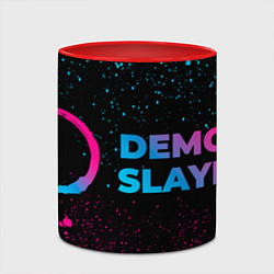 Кружка 3D Demon Slayer - neon gradient: надпись и символ, цвет: 3D-белый + красный — фото 2