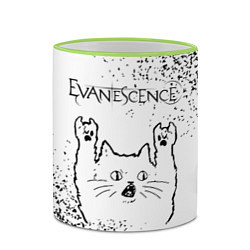 Кружка 3D Evanescence рок кот на светлом фоне, цвет: 3D-светло-зеленый кант — фото 2