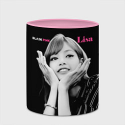 Кружка 3D Blackpink Lisa gesture of love, цвет: 3D-белый + розовый — фото 2