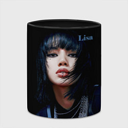 Кружка 3D Blackpink Lisa Piercing, цвет: 3D-белый + черный — фото 2