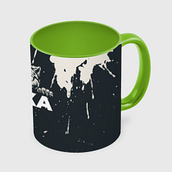 Кружка 3D Лёха зубастый волк, цвет: 3D-белый + светло-зеленый