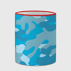 Кружка 3D Камуфляж военный синий, цвет: 3D-красный кант — фото 2
