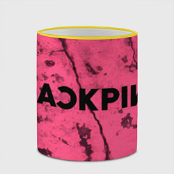 Кружка 3D Логотип Blackpink, цвет: 3D-желтый кант — фото 2