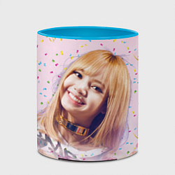 Кружка 3D Lisa kpop, цвет: 3D-белый + небесно-голубой — фото 2