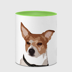 Кружка 3D Джек-рассел терьер, цвет: 3D-белый + светло-зеленый — фото 2