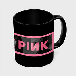 Кружка 3D Логотип Blackpink с фото участниц, цвет: 3D-белый + черный