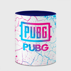 Кружка 3D PUBG neon gradient style, цвет: 3D-белый + синий — фото 2