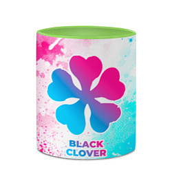 Кружка 3D Black Clover neon gradient style, цвет: 3D-белый + светло-зеленый — фото 2
