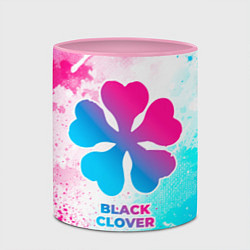 Кружка 3D Black Clover neon gradient style, цвет: 3D-белый + розовый — фото 2