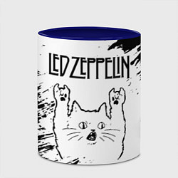 Кружка 3D Led Zeppelin рок кот на светлом фоне, цвет: 3D-белый + синий — фото 2