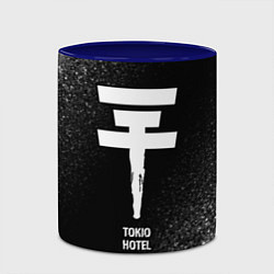 Кружка 3D Tokio Hotel glitch на темном фоне, цвет: 3D-белый + синий — фото 2