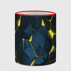 Кружка 3D Желтые неоновые плиты, цвет: 3D-красный кант — фото 2