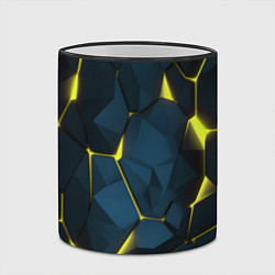Кружка 3D Желтые неоновые плиты, цвет: 3D-черный кант — фото 2
