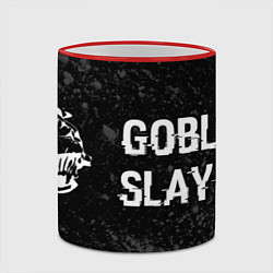 Кружка 3D Goblin Slayer glitch на темном фоне: надпись и сим, цвет: 3D-красный кант — фото 2