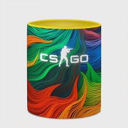 Кружка 3D Cs Go Logo Color, цвет: 3D-белый + желтый — фото 2