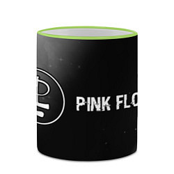 Кружка 3D Pink Floyd glitch на темном фоне: надпись и символ, цвет: 3D-светло-зеленый кант — фото 2