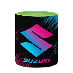 Кружка 3D Suzuki - neon gradient, цвет: 3D-белый + светло-зеленый — фото 2
