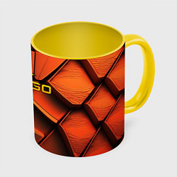 Кружка 3D CSGO orange logo, цвет: 3D-белый + желтый