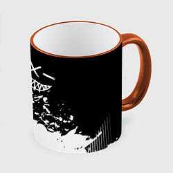 Кружка 3D Smile - black and white, цвет: 3D-оранжевый кант