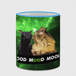 Кружка 3D Mood - коты из ТикТок, цвет: 3D-небесно-голубой кант — фото 2