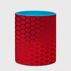 Кружка 3D Сотовый красный градиент, цвет: 3D-белый + небесно-голубой — фото 2