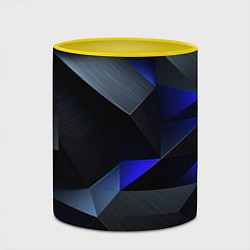Кружка 3D Black blue abstract, цвет: 3D-белый + желтый — фото 2