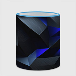 Кружка 3D Black blue abstract, цвет: 3D-небесно-голубой кант — фото 2