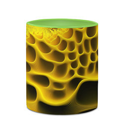 Кружка 3D Yellow background, цвет: 3D-белый + светло-зеленый — фото 2