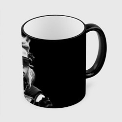 Кружка 3D Девушка кибергот, цвет: 3D-черный кант