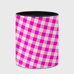 Кружка 3D Розовая клетка Барби, цвет: 3D-белый + черный — фото 2