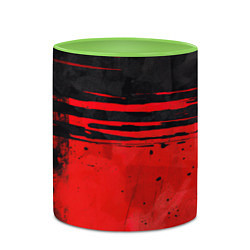 Кружка 3D Black red texture, цвет: 3D-белый + светло-зеленый — фото 2