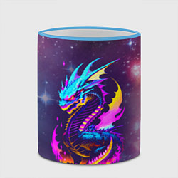 Кружка 3D Space dragon - neon glow - neural network, цвет: 3D-небесно-голубой кант — фото 2